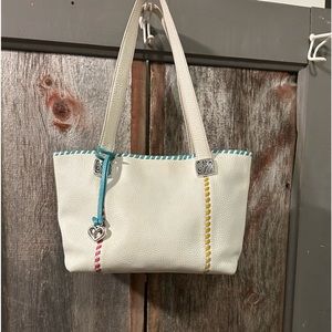 Brighton White Tote with Multicolor Accents